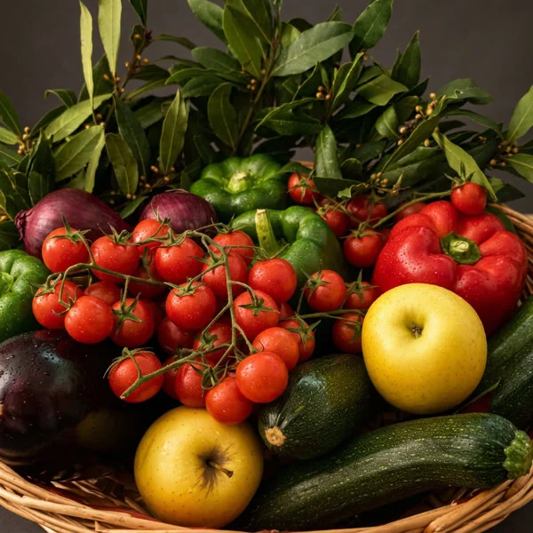 Panier de légumes frais, La Fattoria di Roza